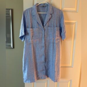 Everlane Chambray Blue Linen Shirt Dress